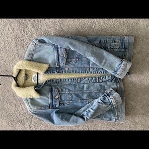 fur denim jacket
